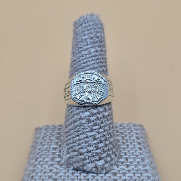 Size 8 Sterling Silver 1945 Philippines Quality Band Ring A5159 - Picture 1 of 8